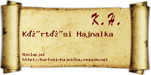 Kürtösi Hajnalka névjegykártya
